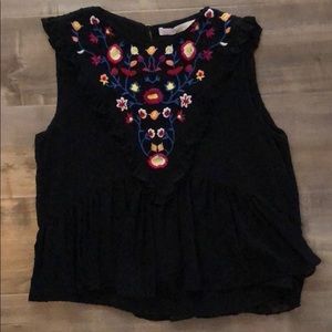 Zara Embroidered Top Blouse